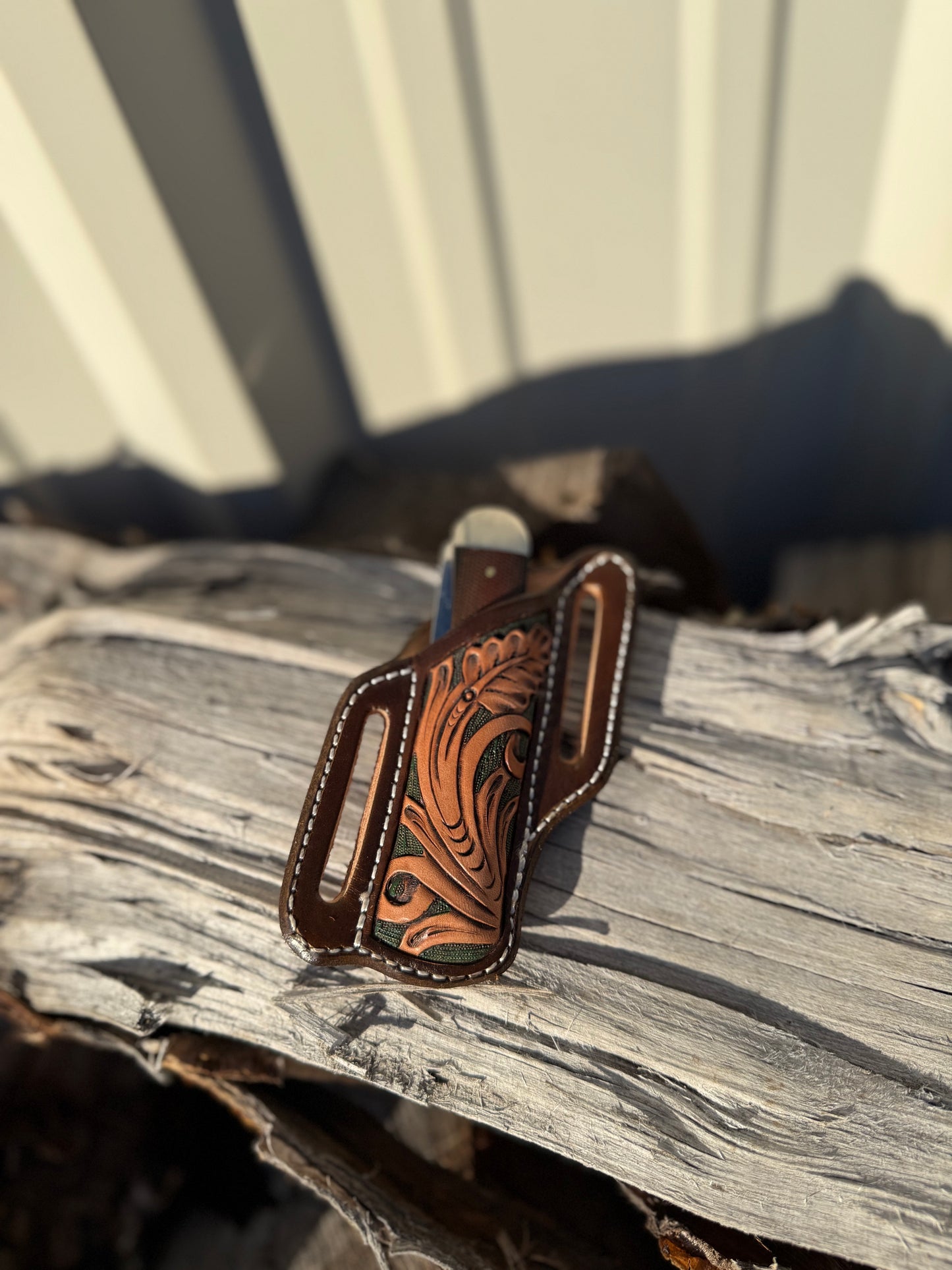 Floral Tooled Knife Sheath