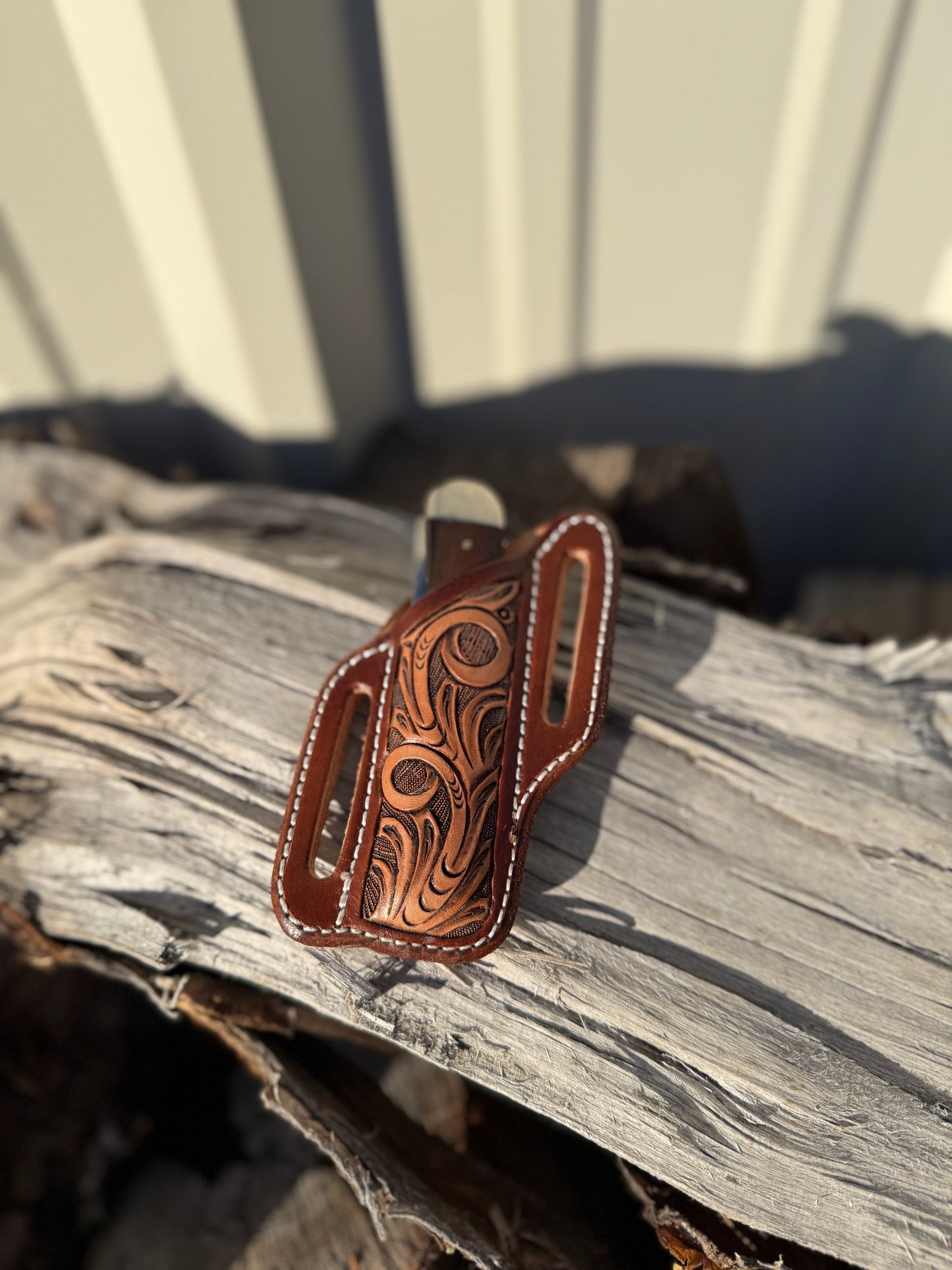 Floral Tooled Knife Sheath