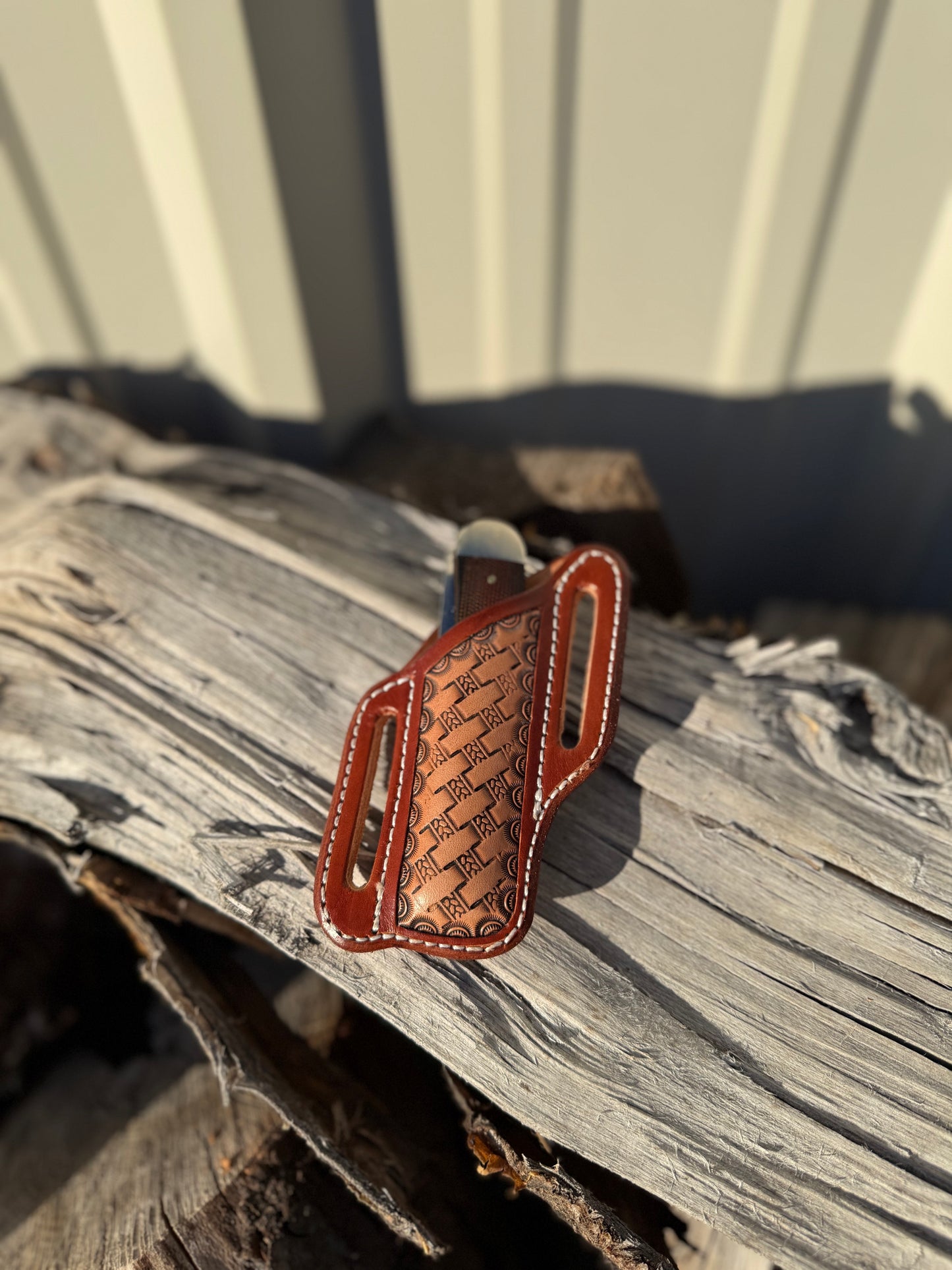 Basket Stamped Knife Sheath