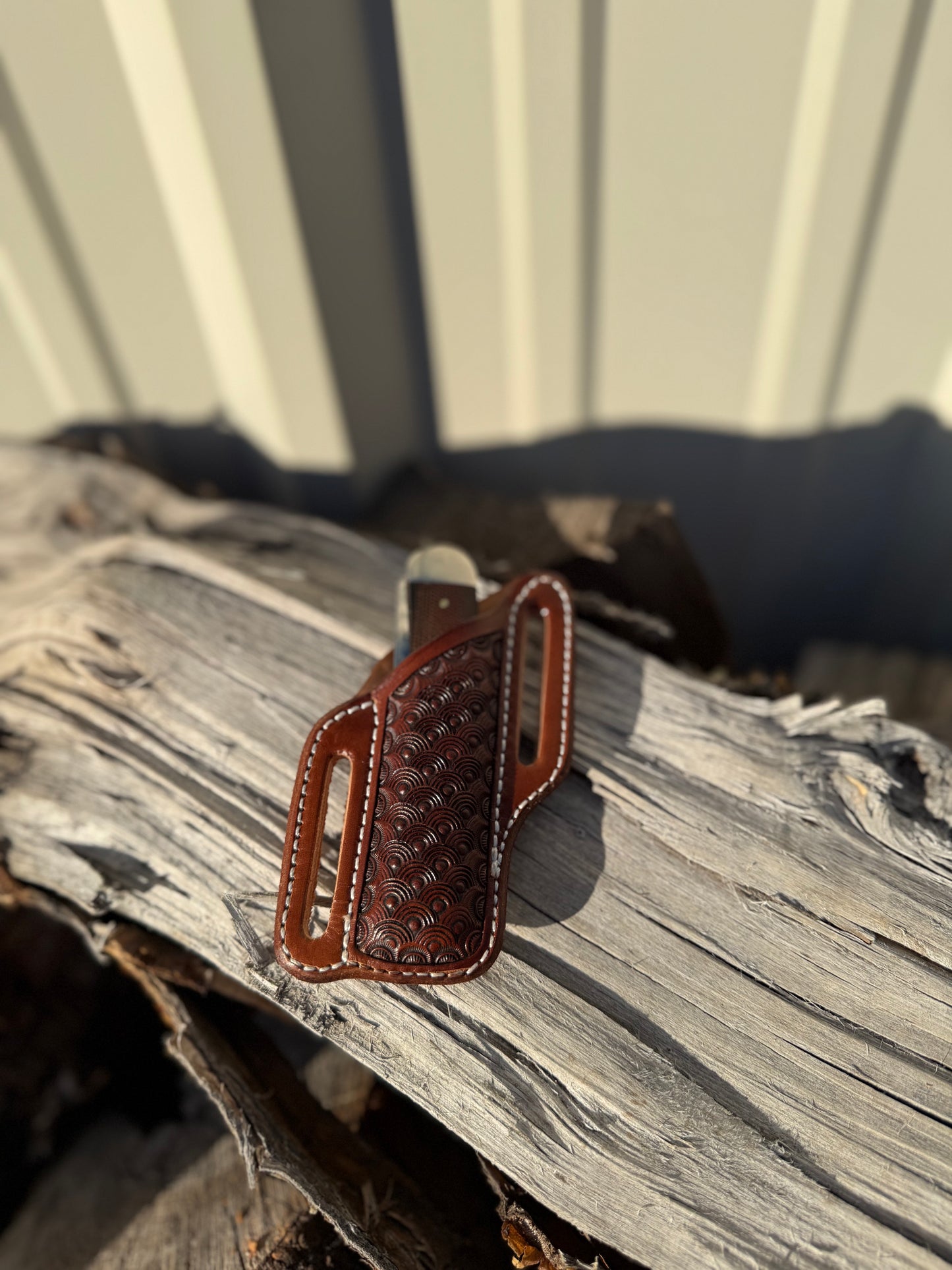 Geometric Stamped Knife Sheath