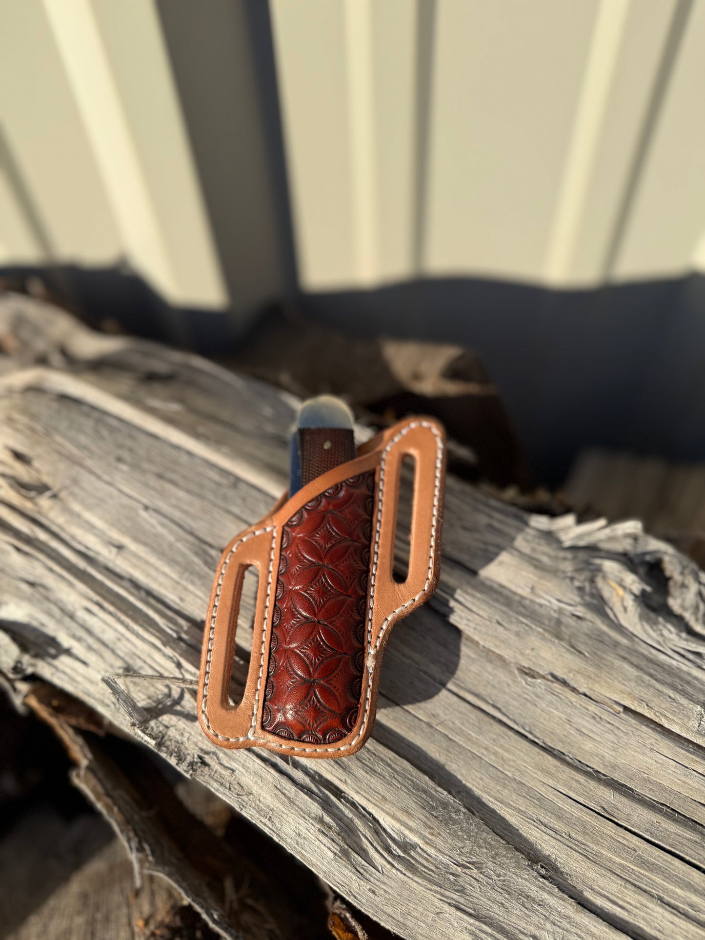 Geometric Stamped Knife Sheath